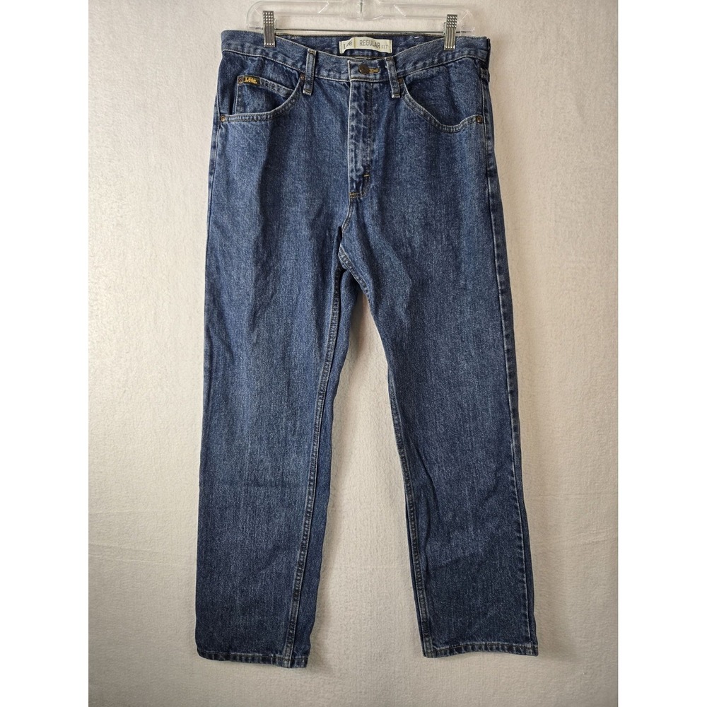 Lee Regular Fit Mens Blue Denim Jeans 34 x 30 100% Cotton